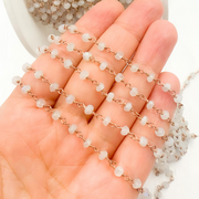 Chocolate Moonstone Gold Plated Wire Chain